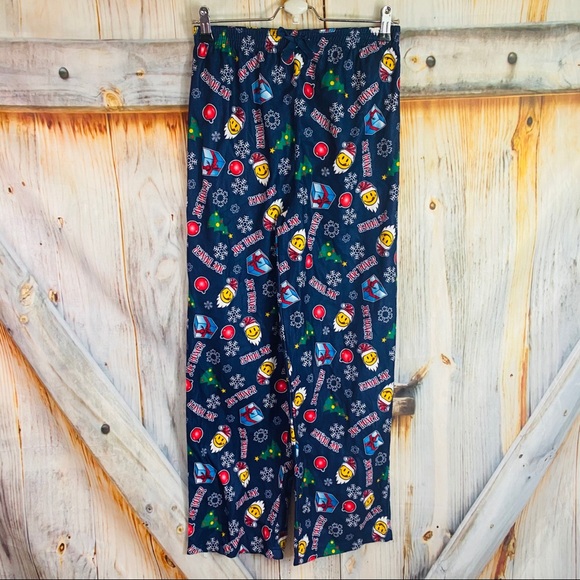 Joe Boxer Youth Flannel Holiday Blue PJ Bottoms XL